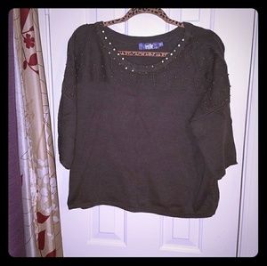 Alloy 3/4 Sleeve Studded Lightweight Sweater